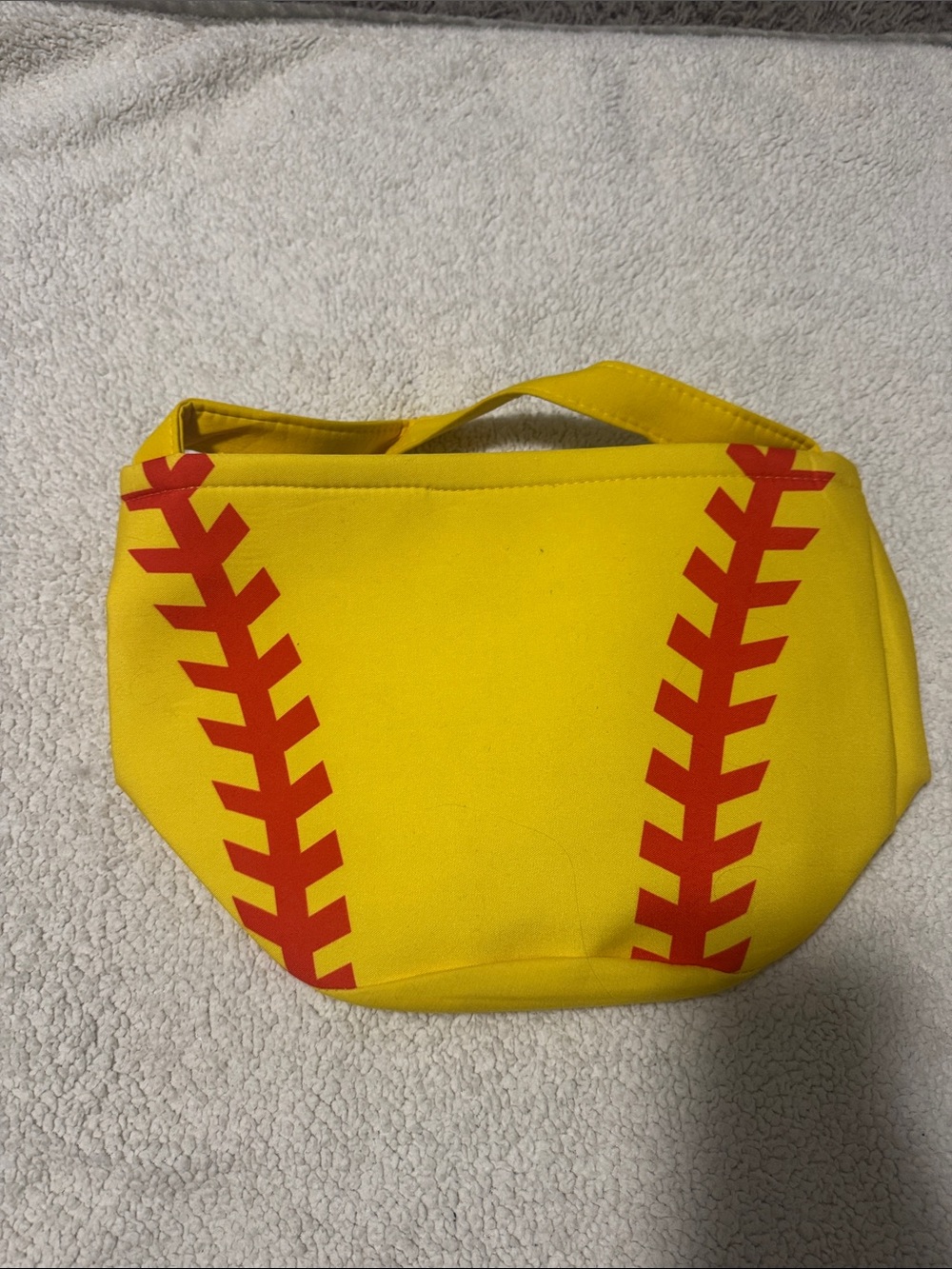 Yellow Softball Print Tote Bag